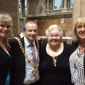 Caz and Janey with Lord Mayor Cllr. Chris O'Leary and Lady Mayoress Angela